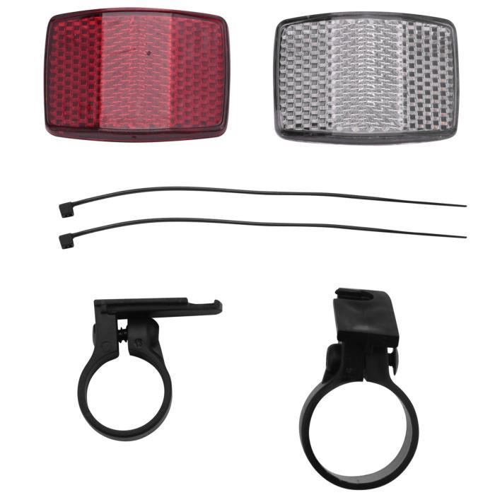Réflecteurs Vélo Avant/arrière – 2 Pièces, 30,4 Mm, Plastique Durable – Sécurité Nuit, Visibilité Renforcée