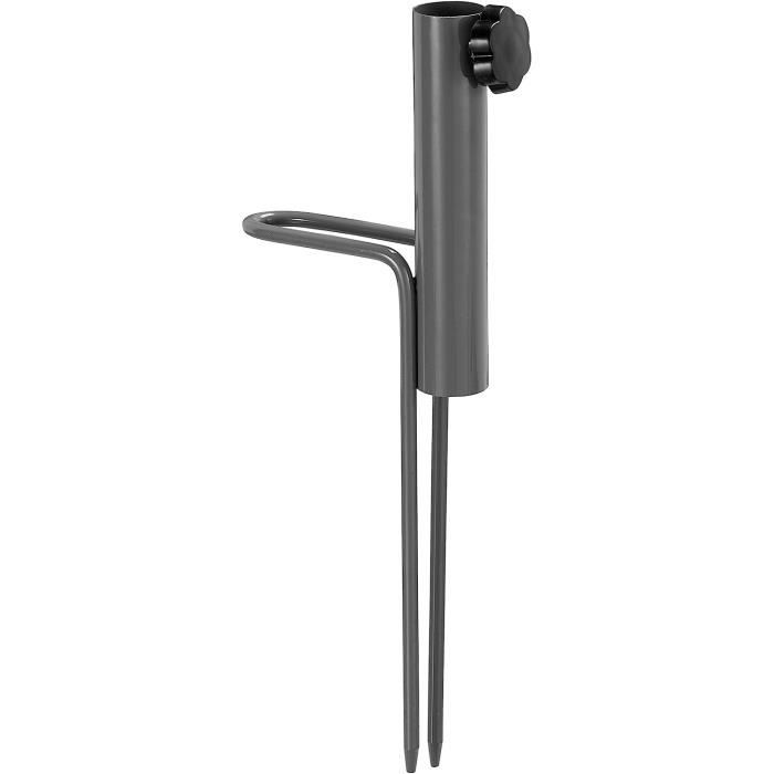 Pied De Parasol à Visser - Compatible Tubes 19-32 Mm - Poignées Rabattables, Pour Gazon Ou Sable - Vert, 110g