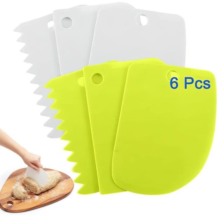 Racloir à Gâteau Plastique - 4 Pièces - Pour Glaçage, Lissage - 13.3x9.3cm - Alimentaire