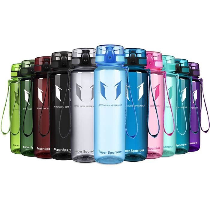 Gourde Sport Super Sparrow 1000ml - Sans BPA Tritan - Bec RapidFlow - Étanche - Pour Randonnée