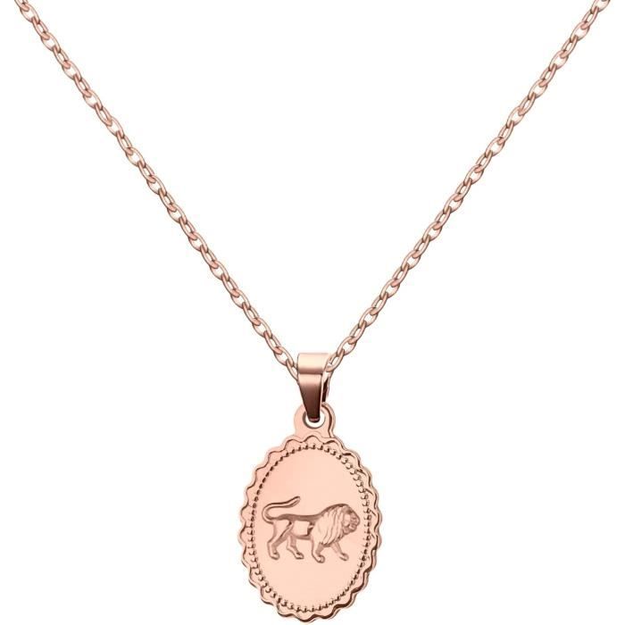 FaithHeart Collier Signe Astrologique Acier Inoxydable - Pendentif Plaque Militaire - Chaîne 55cm Réglable - Noir/argent/or