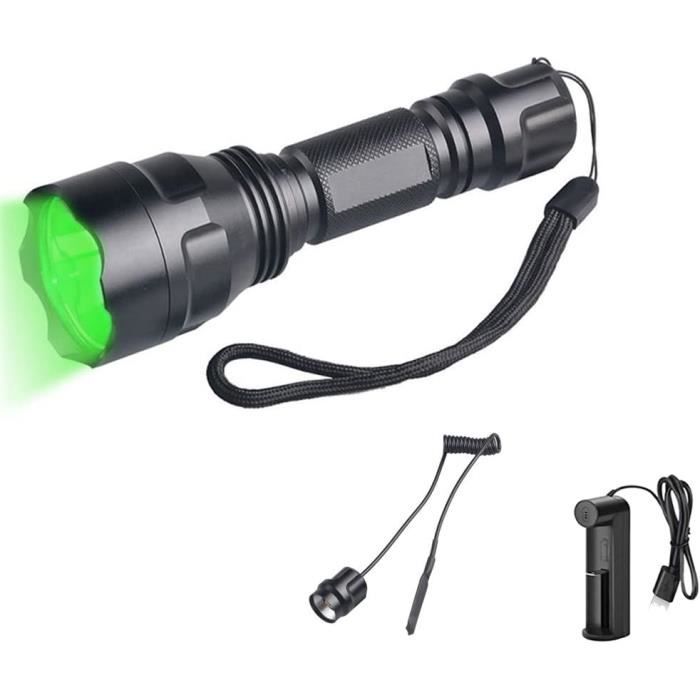 Combo Lumière/laser Vert VASTFIRE - 800 Lumens, Rechargeable USB, Pour Rail Picatinny