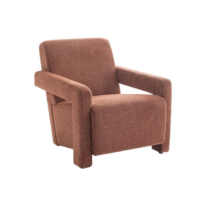 Fauteuil en tissu texturé terracotta ISPARTA
