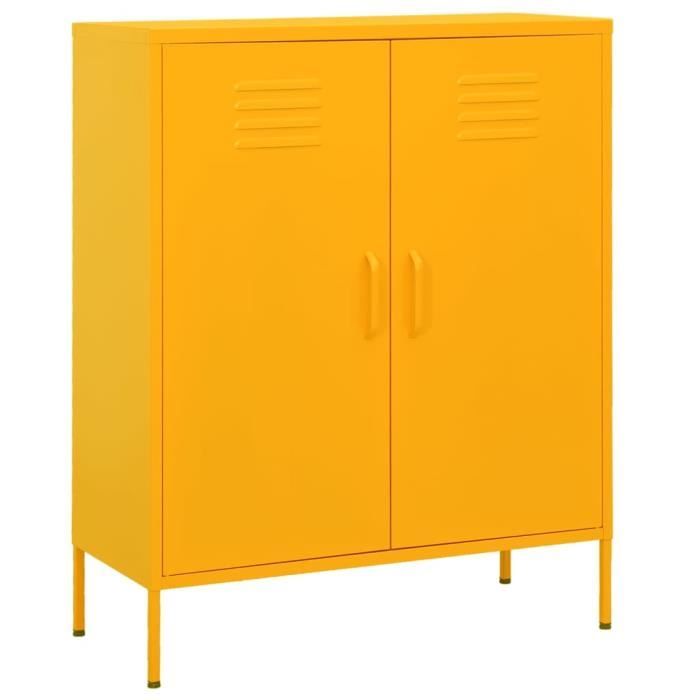 vidaXL Armoire de rangement Jaune moutarde 80x35x1015 cm Acier