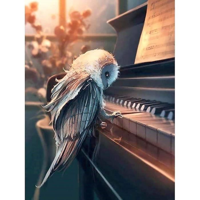 Kit Peinture Par Numéros Adulte - Oiseaux Sur Toile Avec Cadre 20x30cm - 3 Pinceaux Inclus - Activité Créative DIY