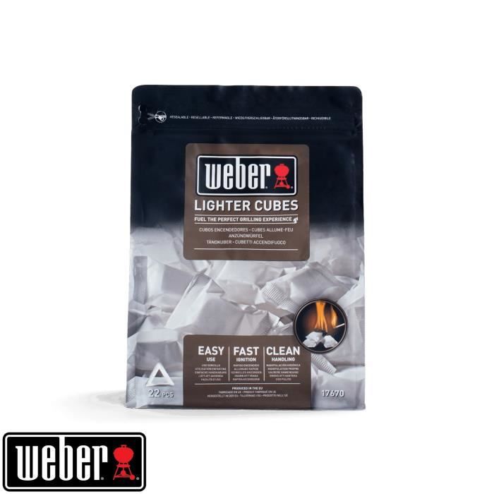 Cube allume-feux blancs - Weber - Boîte de 22 cubes - Combustibles