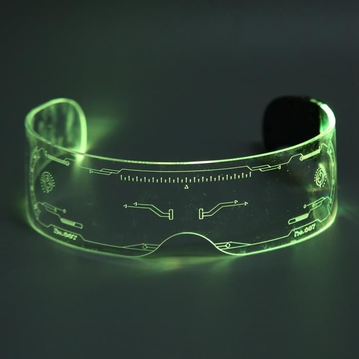 SOBEAU 2pcs Lunettes LED Cyberpunk – Lumineuses, 7 Couleurs, Modes Flash Et Dégradé – Idéales Pour Rave, Concert, DJ, Soirée Disco