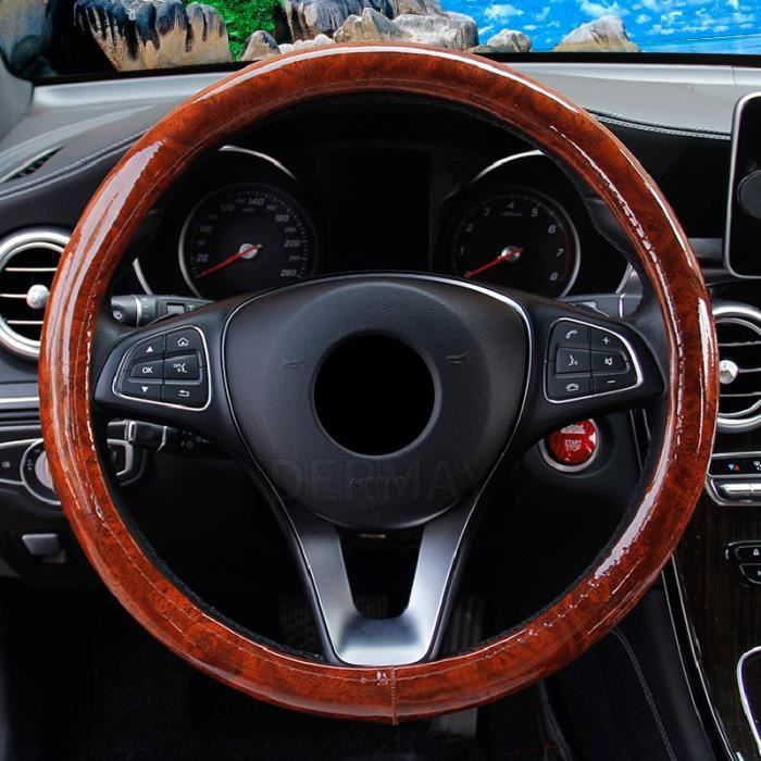 Couvre Volant En Cuir De Carbone Pour Fille Noir [W855