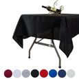 BIGOOD Nappe de Table Couleur Uni en Polyester Décoration pour Fête Restaurant Noir 177*260cm-1