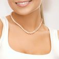 PERLINEA - Collier Perle de Culture d'Eau Douce AAA+ - Ronde 6-7 mm - Rose Naturel - Enfillage Traditionel - Bijoux Femme-1
