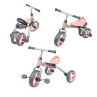 FANTASK - Draisienne 4 En 1 - Tricycle évolutif 1-4 Ans - 30 Kg Max - Poignée Réglable - Pédales Amovibles - Bleu