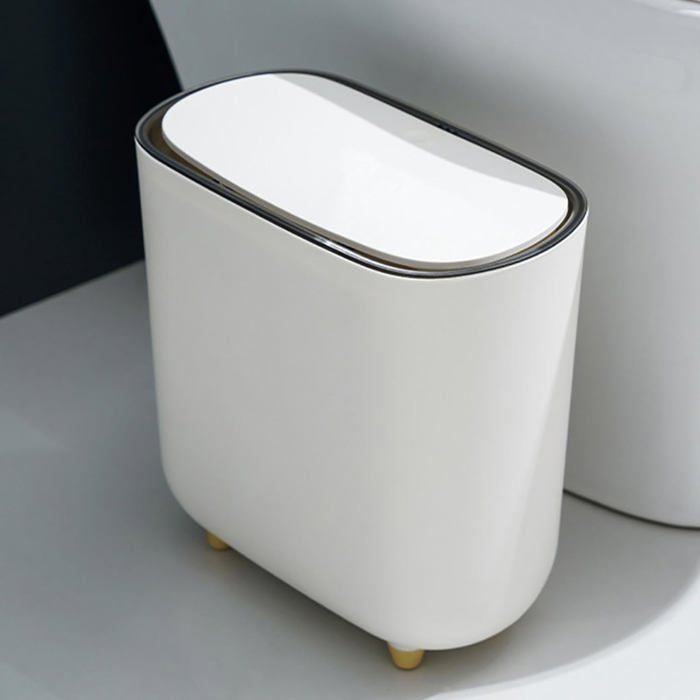 Rangement Déchets Compact Fityle Poubelle 10L Avec Couvercle Bois - Pressoir Étanche Pour Salle De Bain, Bureau Corbeille Bureau Salle Bain