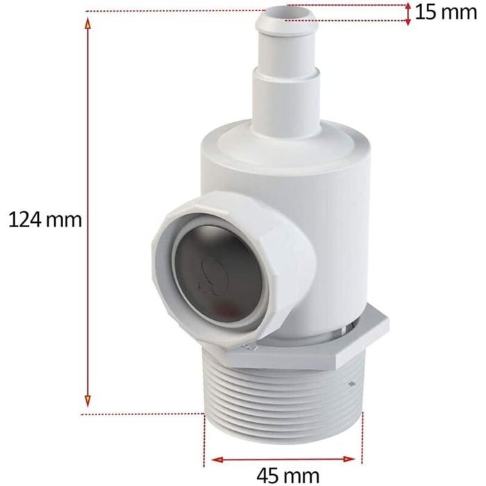 Connecteur UWF Pour Nettoyeur Piscine Polaris Zodiac 380, 280, 180 - Raccord Mural Universel Avec Valve