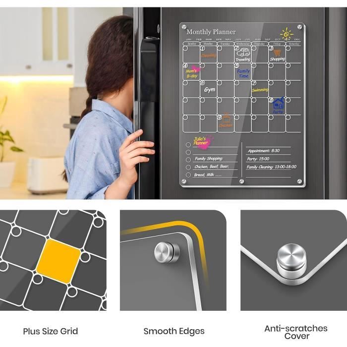 Tableau magnetique frigo transparent - Cdiscount