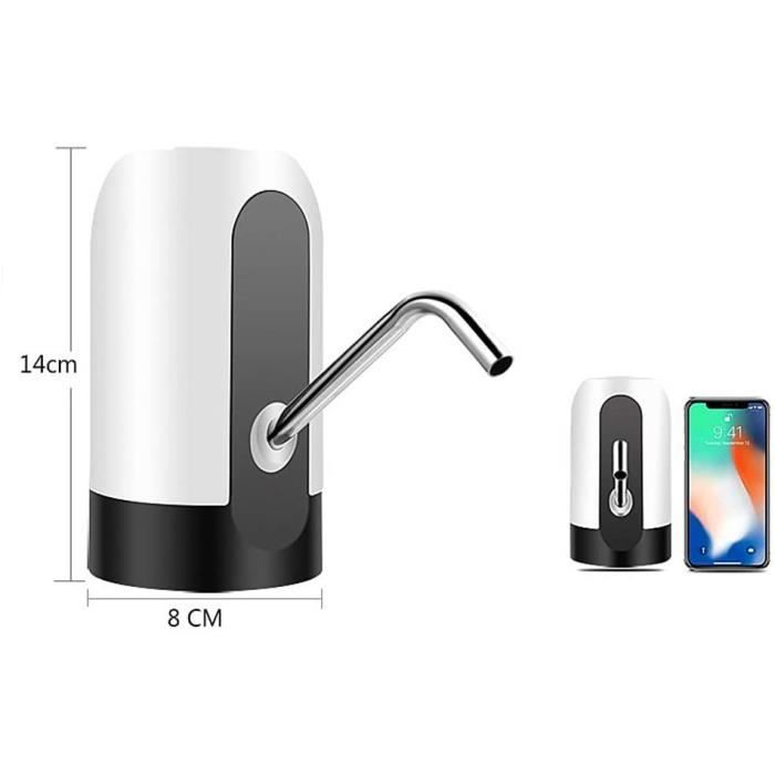 Distributeur D'Eau Automatique EASYSPEED - Rechargeable USB-C - Compatible Bouteilles 1.5L à 19L - Blanc
