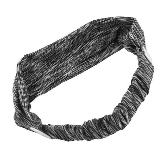 Bandeau pour homme entraînement sport bandeau de cheveux anti-dérapant  absorbant l'humidité bandeau de sueur réglable bandeau de cheveux (noir) 