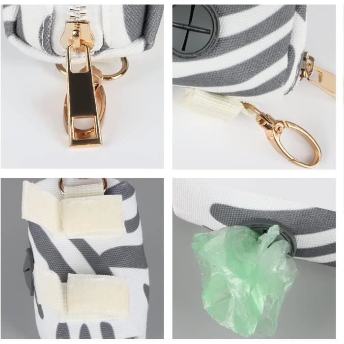 SHAOUMAN Support De Sac Pour Chien Avec Lampe De Poche LED Intégrée Et Fermoir à Laisse, Distributeur De Sacs à Déjections Canines Avec Câble USB Et