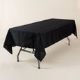 BIGOOD Nappe de Table Couleur Uni en Polyester Décoration pour Fête Restaurant Noir 177*260cm-2