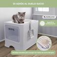 Bac à litière fermé pour chat avec brosse Mobiclinic Grande capacité Bac extensible Stable Abri Confortable CatBox-2