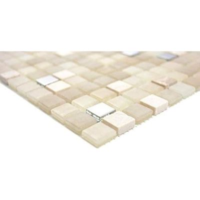 Mosaïque En Pâte De Verre Or/beige - 300x300 Mm - Brillant - Pour Salle De Bain, Cuisine, Mur - Kit WB88-MC649