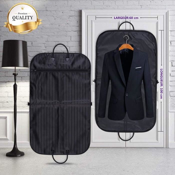 Sac De Voyage Pour Costume 100 Cm (43 Pouces) - Noir, élégant, Pour Robe De Soirée Ou Mariage