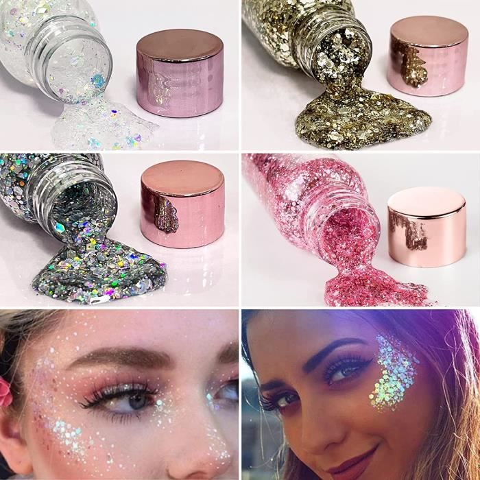 48 Couleurs Paillettes Poudre | Brillant Visage Et Corps | Pour Ongles, Cheveux, Maquillage Scénique | Artisanat Créatif