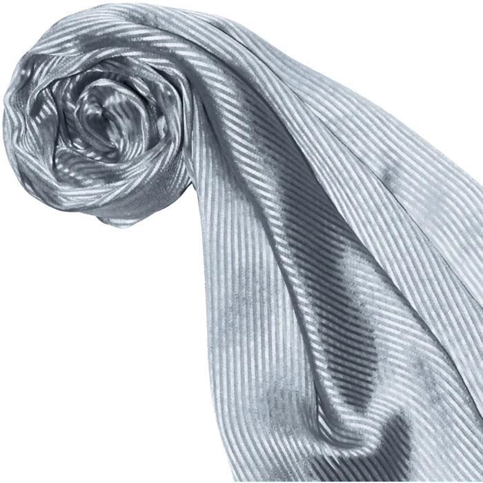 Foulard long en soie gris à motif pour homme - Mon Beau Béret