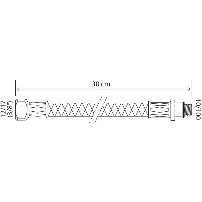 Flexible sanitaire - Prolongateur M 10/100 - Ecrou tournant 3/8