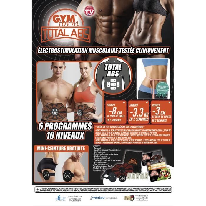 Gymform Total ABS Platinum - Ceinture d'électrostimulation