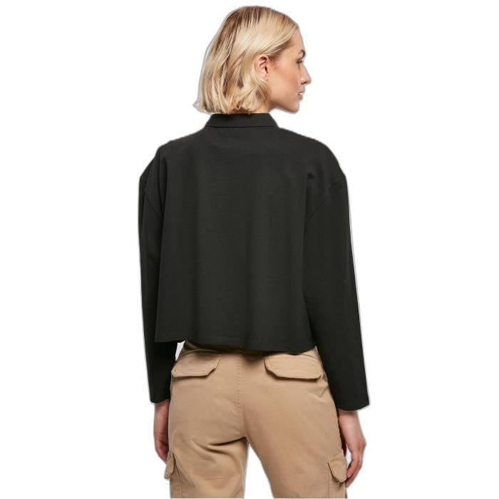 Polo courte manches longues oversize femme Urban Classics noir XS