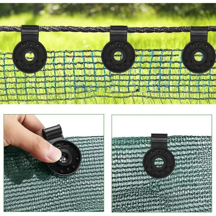 Clips Fixation Filet D'Ombrage QIBZI - 20 Pièces, Plastique Polyéthylène - Pour Tissu, Jardin, Protection