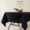 BIGOOD Nappe de Table Couleur Uni en Polyester Décoration pour Fête Restaurant Noir 177*260cm-3