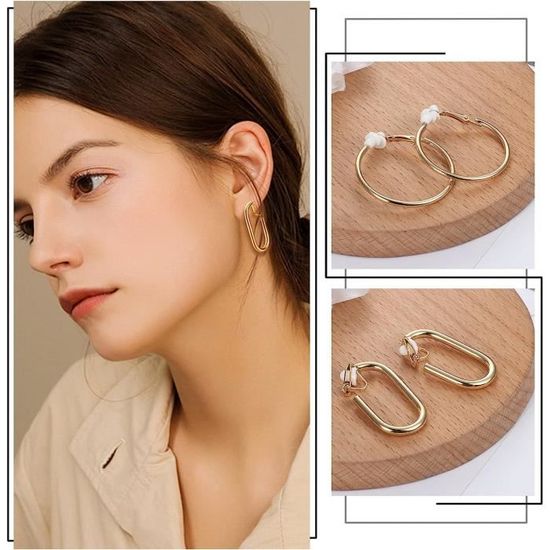4 Paires De Boucles D'oreilles Clip Pâques GALPADA - Lapin, œuf - Sans Perçage - Cadeau Festif