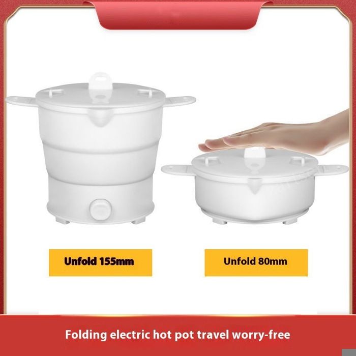 Hot Pot électrique avec Cuiseur Vapeur, Mini Cuiseur de Voyage Portable, Poêle électrique Antiadhésive Multifonctionnelle pour Sautés/ragoût/vapeur, pour Nouilles (Prise UE 220V