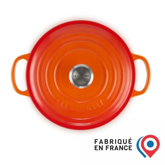 Cocotte Le Creuset Fonte émaillée Orange 24,5 Cm - Ronde - Vintage