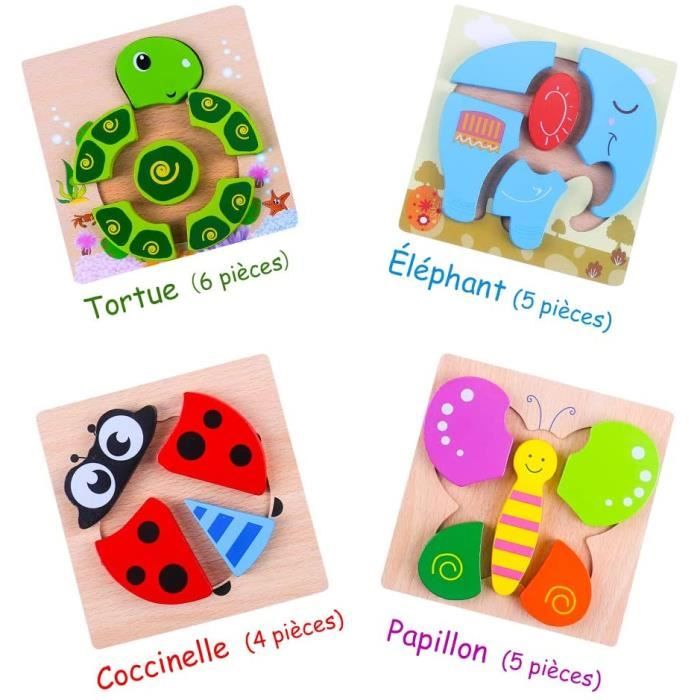Puzzle en Bois Enfant, 3D Montessori Bebe Jouets, Puzzle Enfant 2 Ans,  Puzzle à Encastrement Educatif Apprentissage Jeux - Girafe - Cdiscount Jeux  - Jouets