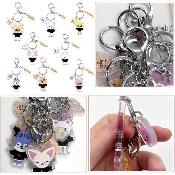 BJPERFMS Skzoo Sleutelhanger, Stray Kids sleutelhanger, SKZ-hanger, Stray Kids merch, cartoon sleutelhanger, cadeaus voor BbokAri-fans, geel, 5cm