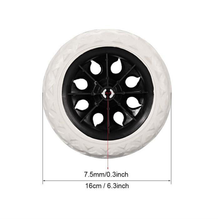 Lot De 2 Roues De Rechange Pour Chariot De Courses - Roues Noires 15,8 Cm Diamètre