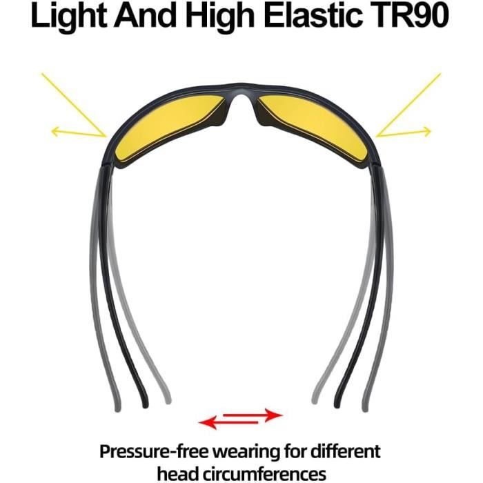 Lunettes De Soleil Polarisées Pour Homme – Verres UV, Monture Légère, Antiglisse, Idéales Pêche, Conduite, Sport