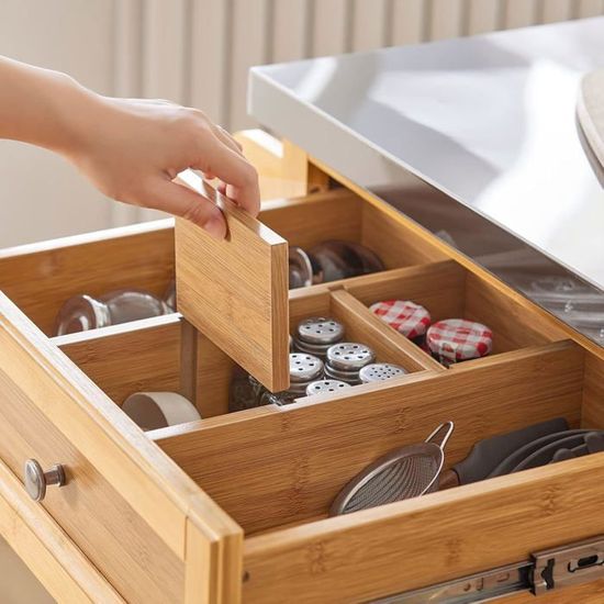 Desserte De Cuisine Roulante, Meuble De Rangement à Roulettes Plateau En Acier INOX FKW22-SCH SoBuy