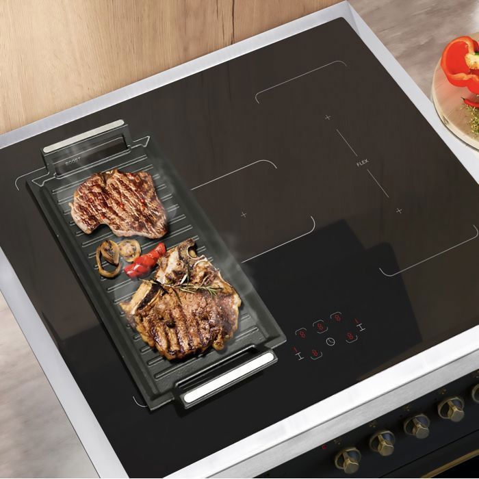Cuisinière Mixte Gaz Et électrique Gurari 90 Cm - Four 121L 8 Fonctions - 5 Brûleurs Dont Un WOK 4kW - Programmateur - Émail Easy Clean - Noir