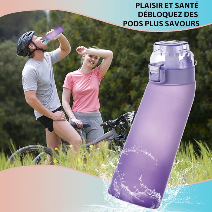 Gourde Sport 700ml TNTGMG Avec Paille Et 7 Capsules Aromatisées - Tritan, Isotherme, Anti-fuite - Parfaite Pour Fitness, école, Voyage - 2