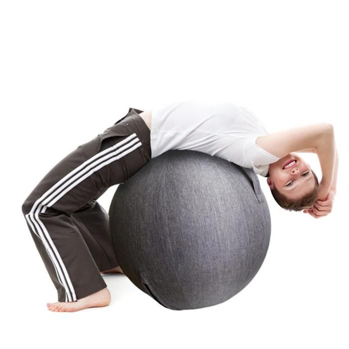 Housse De Balle De Yoga En Feutre Pliable - Protection Résistante Pour Balles 55cm 65cm 75cm, Gris