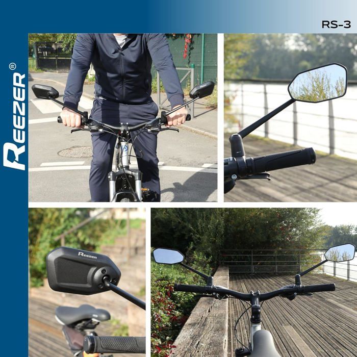 2 Rétroviseurs De Vélo Rotatifs 360° - Pour Guidon De 15 à 35 Mm, Miroir Convexe Large Angle