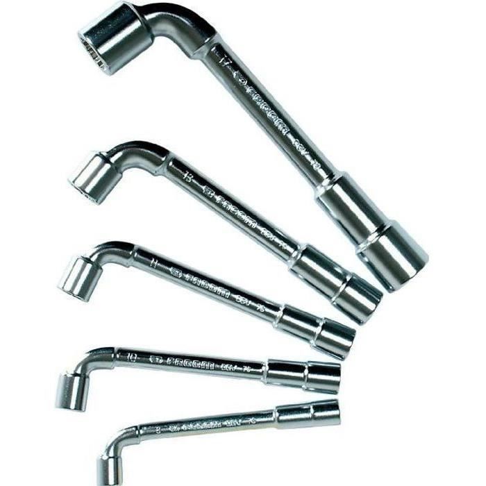 Coffret de 5 Clés à Pipe profils 12 pans x 6 pans FACOM - 76.J5PB - 1 Côté pour reprise diminuée + 1 Côté puissance et résistance