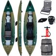 Kayak gonflable Aqua Marina Caliber 398 cm CA-398 - 2 places - Vert - Pour pêcheurs-0