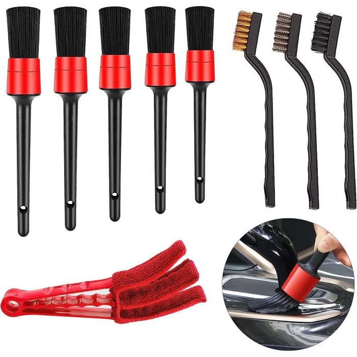 ETO -Lot De 2 Brosses De Nettoyage De Voiture Souples Universelles Pour