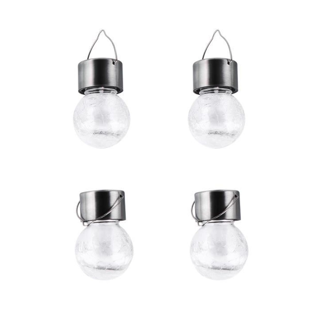 Plaque De Cuisson Fissurée 4pcs Lampe Solaire Fissure D Anneau Verre Led Ip65 60lm Blanc