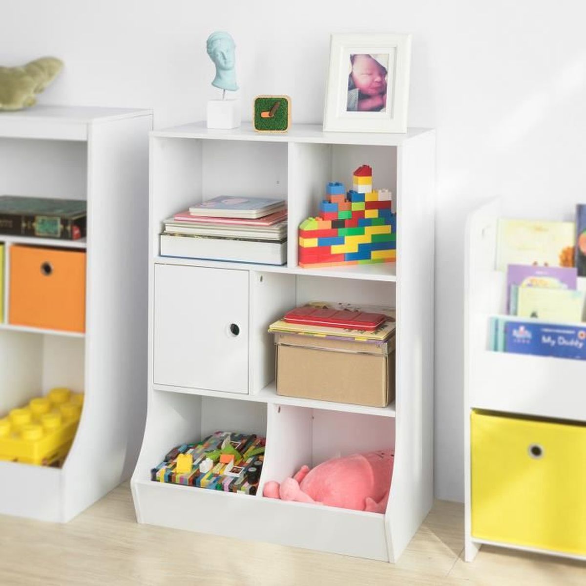 Sobuy Kmb25 W Bibliotheque Meuble De Rangement Pour Livres Et