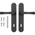 Kit De Poignée De Porte Pour Serrure À Garnitures 72 mm, Poignée de porte, Aluminium, Gauche et droite, Jeu de vis, Noir, ADGO